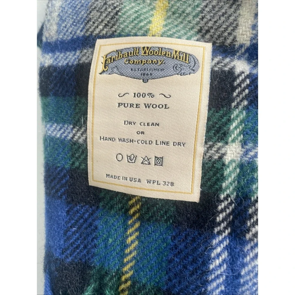 Vintage Faribault Woolen Blackwatch Tartan Plaid WOOL Throw Blanket 51